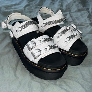 DR. Marten white platform sandals